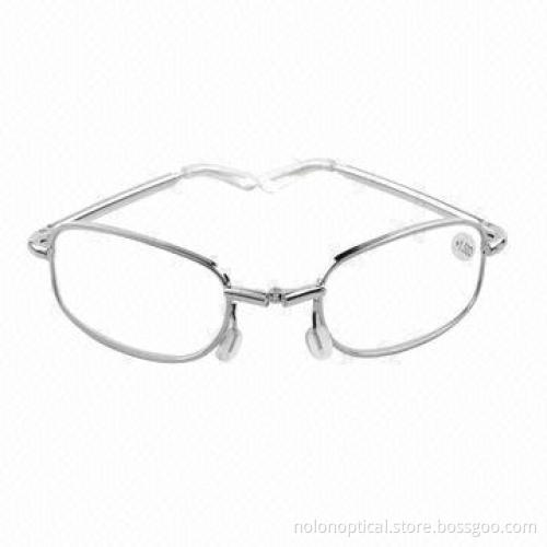 Mini Foldable Reading Glasses, Silver Color, 48-21-135mm Sizes